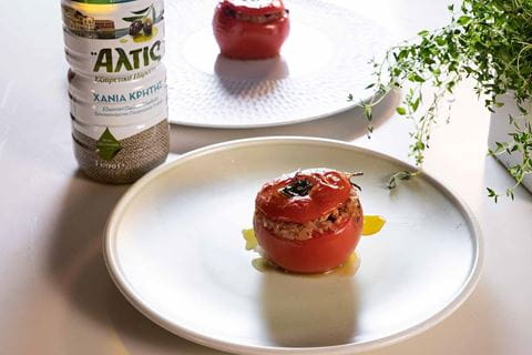 recipe image Ντομάτες Γεμιστές Με Πλιγούρι Και Μύδια