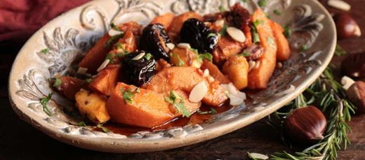 recipe image Κυδώνια με χοιρινό, δαμάσκηνα και κάστανα