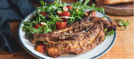 recipe image Μαριναρισμένες πανσέτες με ρόκα