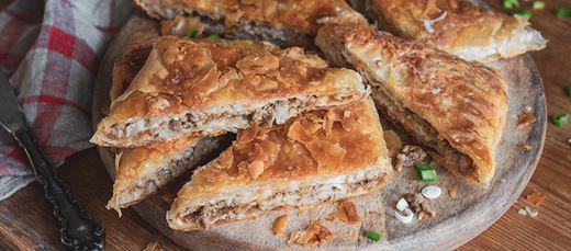 recipe image Minced meat pie with leeks