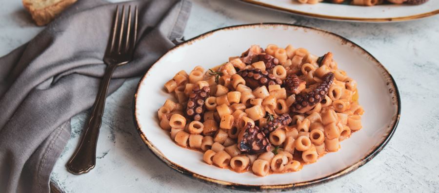recipe image Octopus with “Short” Spaghetti